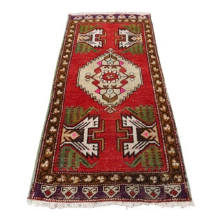 1990s Turkish Red Medallion Doormat For Sale