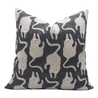 Fabdivine Handmade Block Printed Cushion Case 26x26 Inch Thick Linen-Mushak For Sale