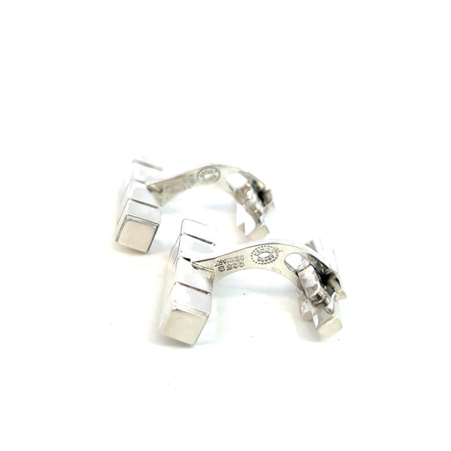 1990s George Jensen Estate Mens Cufflinks Silver, 2 Pieces For Sale - Image 12 of 12