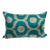 Turkish Modern Blue Velvet Silk Ikat Pillow Cover For Sale