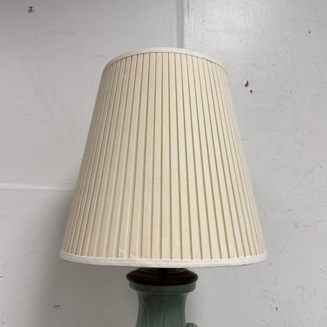 Chinoiserie Celadon Table Lamp, Vintage For Sale - Image 12 of 12