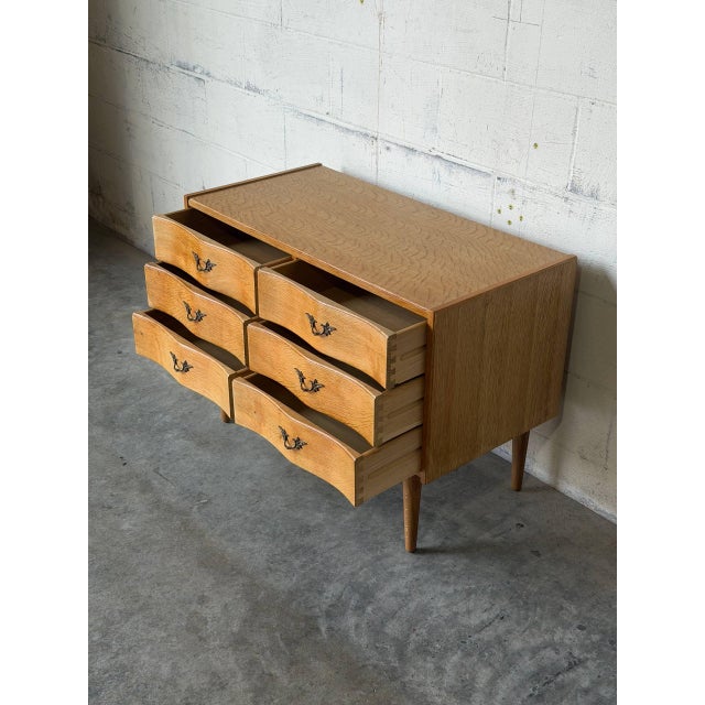 Oak Dresser With 6 Drawers Danish Mid-Century Modern 1960s For Sale - Image 9 of 9
