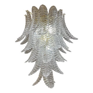 White Murano Glass Fern Lamp For Sale