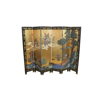 1920s Double Sided Asian Folding Screen For Sale