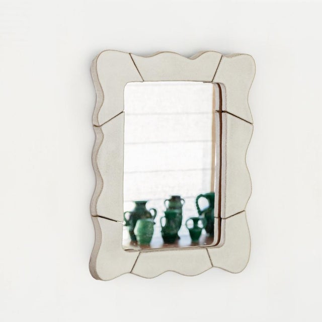 Art Deco Ceramic Wavy Mirror For Sale - Image 3 of 6