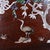 Chinese 1990s Chinese Zitan Wood Tray With Mother-of-Pearl Deer and Crane Inlay For Sale - Image 3 of 7