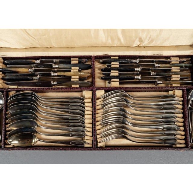 Metal Alpacca Cutlery Model Veritable, 1920s, Set of 48 For Sale - Image 7 of 11
