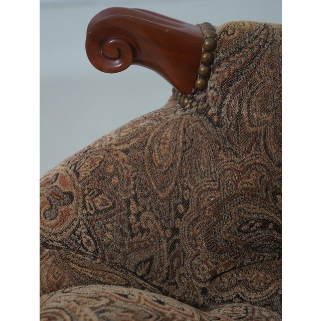 Stickley Tufted Upholstered Cherry Leopold Chair For Sale - Image 10 of 18