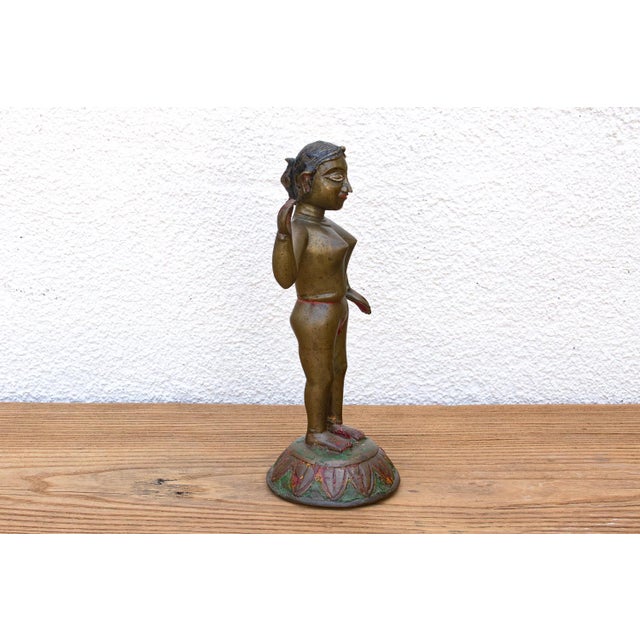 Bronze Yakshini Devotional Attendant Figure For Sale In Los Angeles - Image 6 of 10