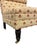 Textile Pair of Petite Traditional Floral Upholstered Slipper Chairs With Brass Casters & Pillows For Sale - Image 7 of 8