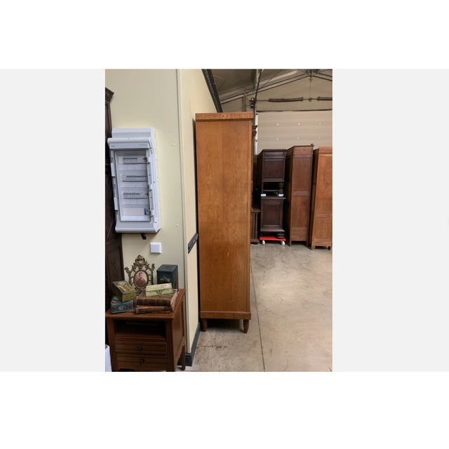 Wood Antique Wardrobe with Mirror, 1910 For Sale - Image 7 of 12