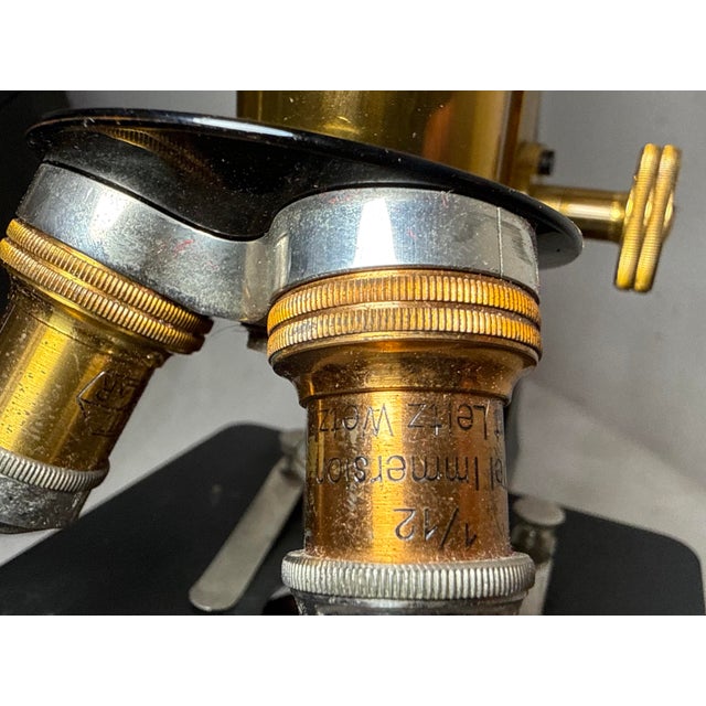 Near Mint Antique Ernst Leitz Wetzlar German Brass Microscope 253647 in Box For Sale - Image 10 of 18