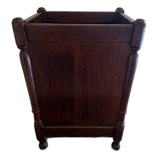 Mid 20th Century English Country Style Mahogany Planter or Wastebasket For Sale