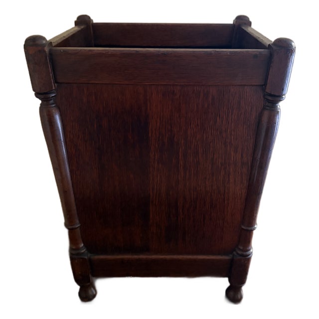Mid 20th Century English Country Style Mahogany Planter or Wastebasket For Sale