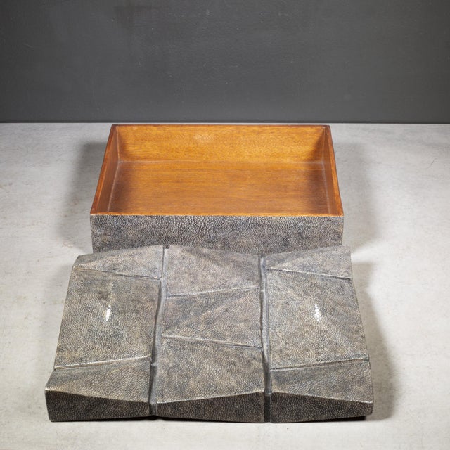 1990s R & Y Augousti Shagreen Decorative Rhombas Box For Sale - Image 5 of 12
