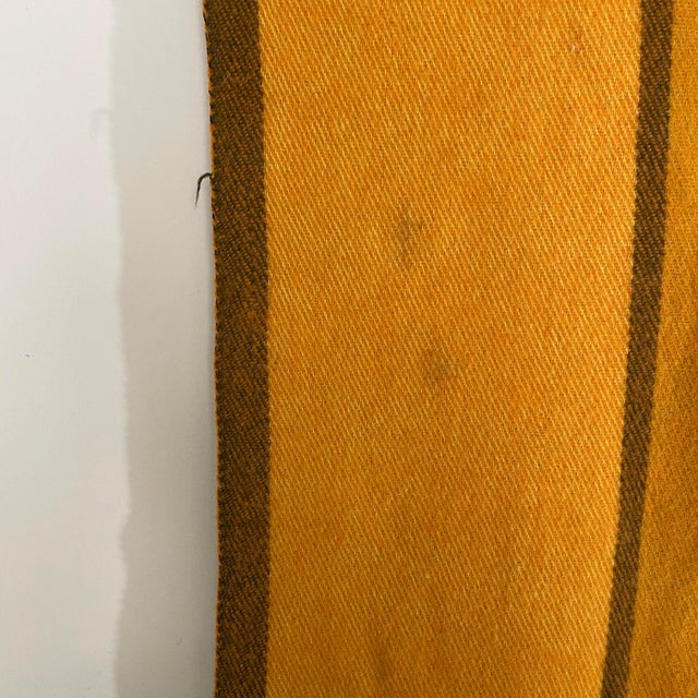 Vintage Danish Modern MCM Striped Pure Wool Blanket For Sale - Image 10 of 12