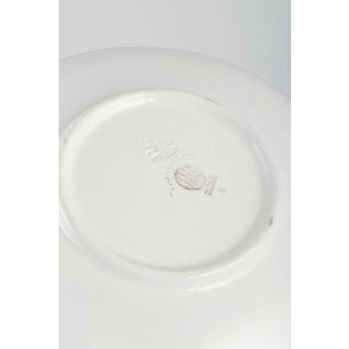 Round Faience Mullbär Pattern Plates with Grapevine Motif from Gefle, 1930s, Set of 12 For Sale - Image 4 of 5