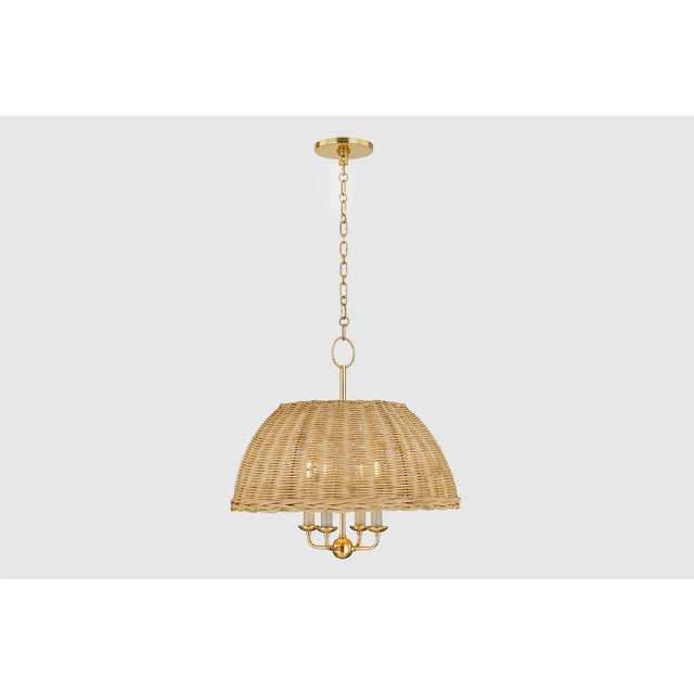Metal Mitzi Arwen 20 in. 4 Light Pendant in Aged Brass Finish For Sale - Image 7 of 13