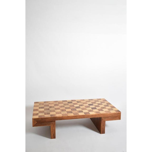 Vintage Chessboard Wooden Coffee Table, 1960s For Sale - Image 3 of 6