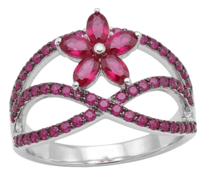 Natural 18k Gold Ruby Halo Ring With 0.93ct Ruby