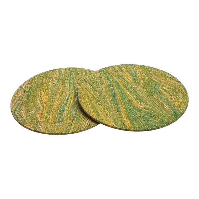 Marble Cork Placemats- Set of 2 For Sale
