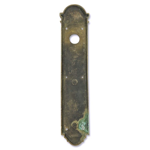 Mid 20th Century Pair of Vintage 16.875 In. Russwin Bronze Door Push Plates With Lock Insert For Sale - Image 5 of 7