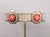 Vintage 1960s Signed Panetta Goldtone Cabochon Faux-Coral & Clear Rhinestone Clip Earrings-2 Pieces For Sale - Image 4 of 9