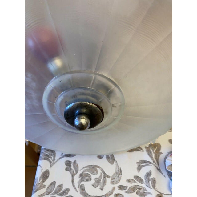 C. 1930 Ezan France French Art Deco Large Tiered Opalescent 7 Light Chandelier For Sale In Miami - Image 6 of 13