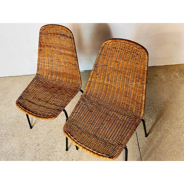 Black Wicker Chairs attributed to Gianfranco Legler, Italy, 1950s, Set of 2 For Sale - Image 8 of 16