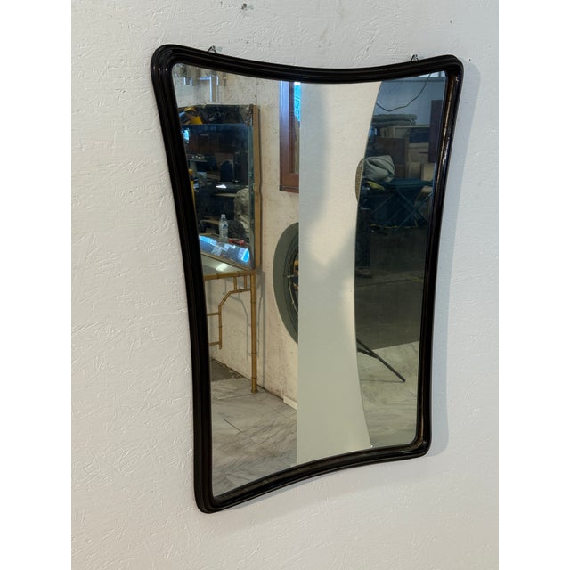 Wood Mid-Century Modern Wall Mirror Italy 1950s For Sale - Image 7 of 7