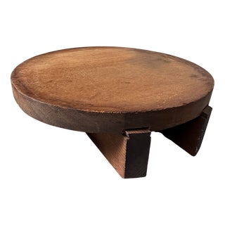 Japanese Wabi-Sabi Wooden Oke Lid Display, 1940s For Sale