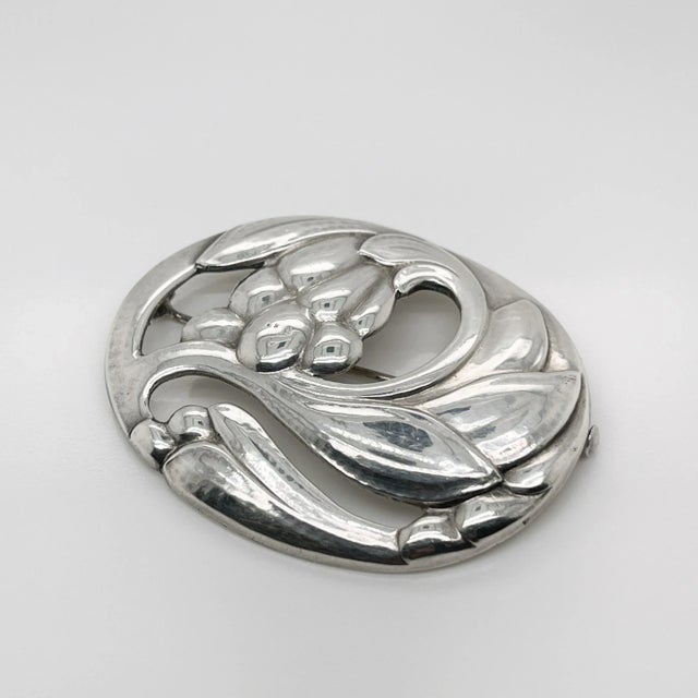Vintage Georg Jensen Art Nouveau Sterling Silver Brooch No. 65 For Sale - Image 11 of 12