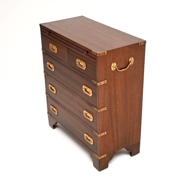1930s Antique Military Campaign Chest of Drawers, 1930 For Sale - Image 5 of 9