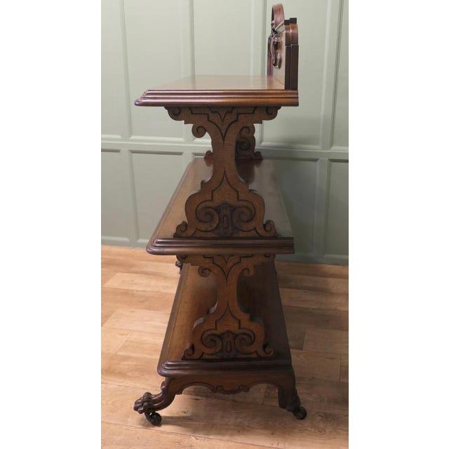 Large Late Victorian Carved Oak Buffet For Sale - Image 5 of 8