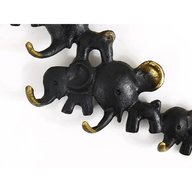 1950s Brass Elephant Key Hanger attributed to Walter Bosse for Hertha Baller, Austria, 1950s For Sale - Image 5 of 8