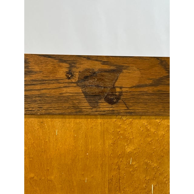 Antique Gunn Furniture Co. Attributed 4-Stack Oak Barrister Bookcase With Original Wavy Glass For Sale - Image 6 of 10