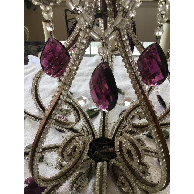 Transparent Crystal Chandelier, Transitional Elegance, 10 Arm Candle Style Lights, 35 Crystals For Sale - Image 8 of 9