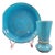 Beautiful PV blue opaline glass vase and matching plate // rare gold stars // Portieux Vallerysthal // french blue // vintage glassware // For Sale
