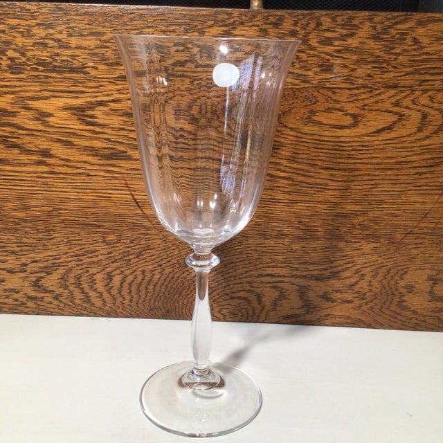 1980s Water Goblets Bohemia Optic Angela Crystal-Crystalex - Set of 6 For Sale - Image 5 of 13
