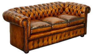 England Hand-Dyed Whisky Brown 3-Seat Chesterfield Club Sofa, 1930s