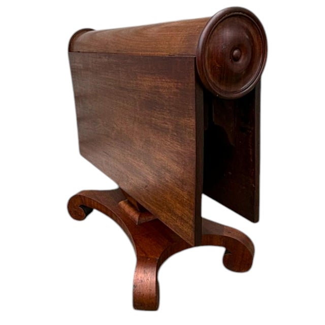 This unique and very rare "Cylinder" drop leaf table in Walnut is an amazing piece. Based on its construction and...