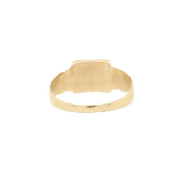 Antique Georgian 14k Gold Mourning Ring With Braided Hair, Size 8 For Sale - Image 9 of 13