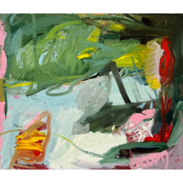 2020s Contemporary Abstract Oil on Canvas "For a While" by Petra Schott For Sale - Image 5 of 5