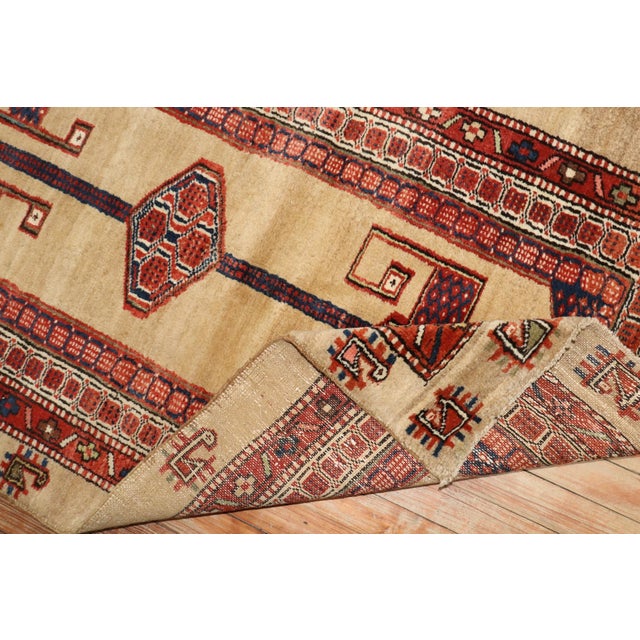Red Early 20th Century Camel Hair Persian Serab Runner rug no.j3132 For Sale - Image 8 of 9