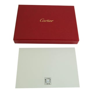 Cartier Paris “Tank” Stationery Set, 10 Cards & Envelopes in Original Box 1990s For Sale