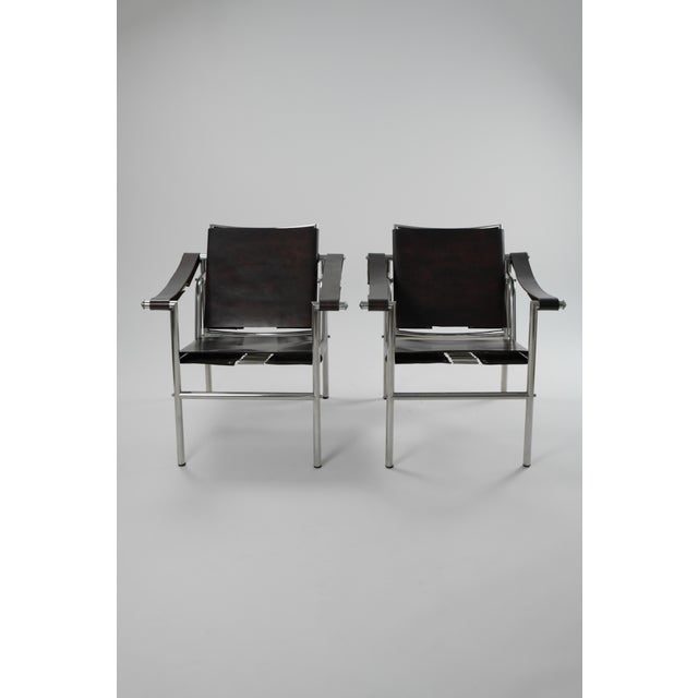 Mid-Century Modern 1970s Attributed to Charlotte Perriand, Pierre Jeanneret and Le Corbusier Lc1 Armchair by Treital-Gratz For Sale - Image 3 of 8