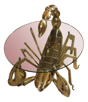 Illuminated Brass Scorpion Coffee Table by Jacques Duval-Brasseur, 1970s