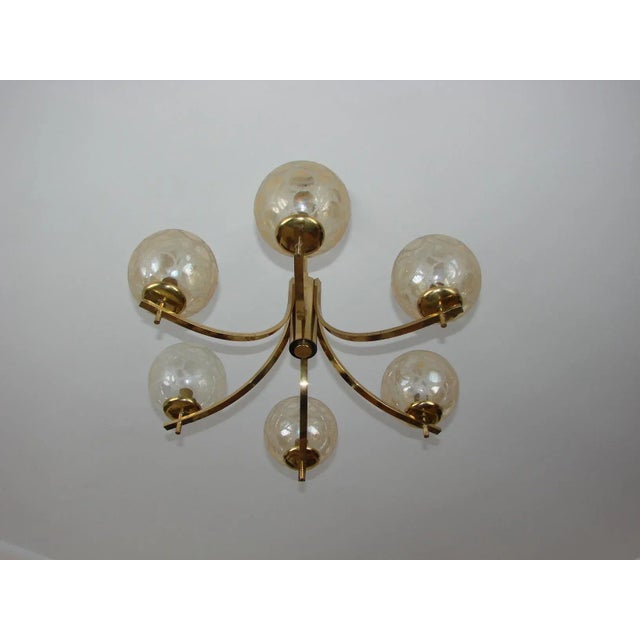 Gold Aluminum Chandelier, 1970s For Sale - Image 8 of 10