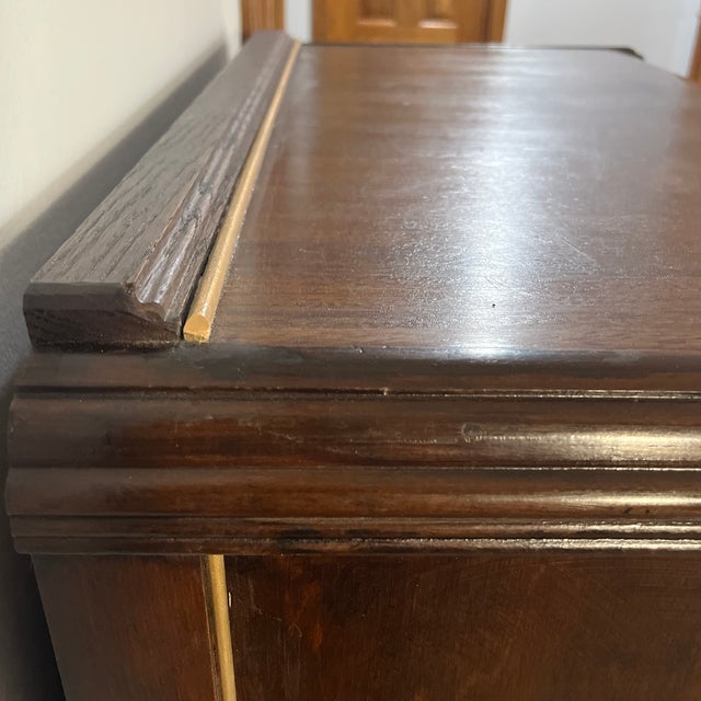 Brown 1930's American Waterfall Dresser Custom Restored For Sale - Image 8 of 9