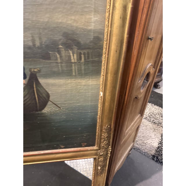 Trumeau Mirror with Romantic Painting For Sale - Image 3 of 9
